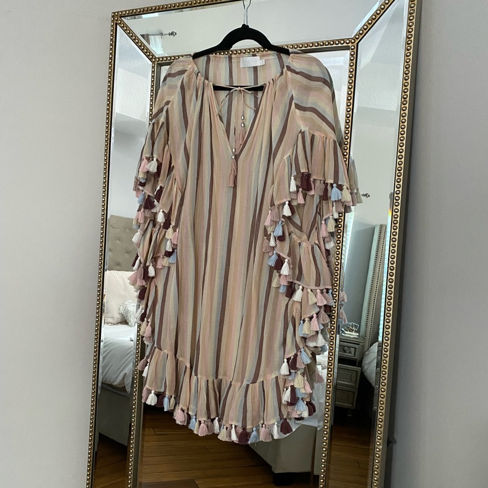 Zimmerman Striped Cover Up Mini Dress